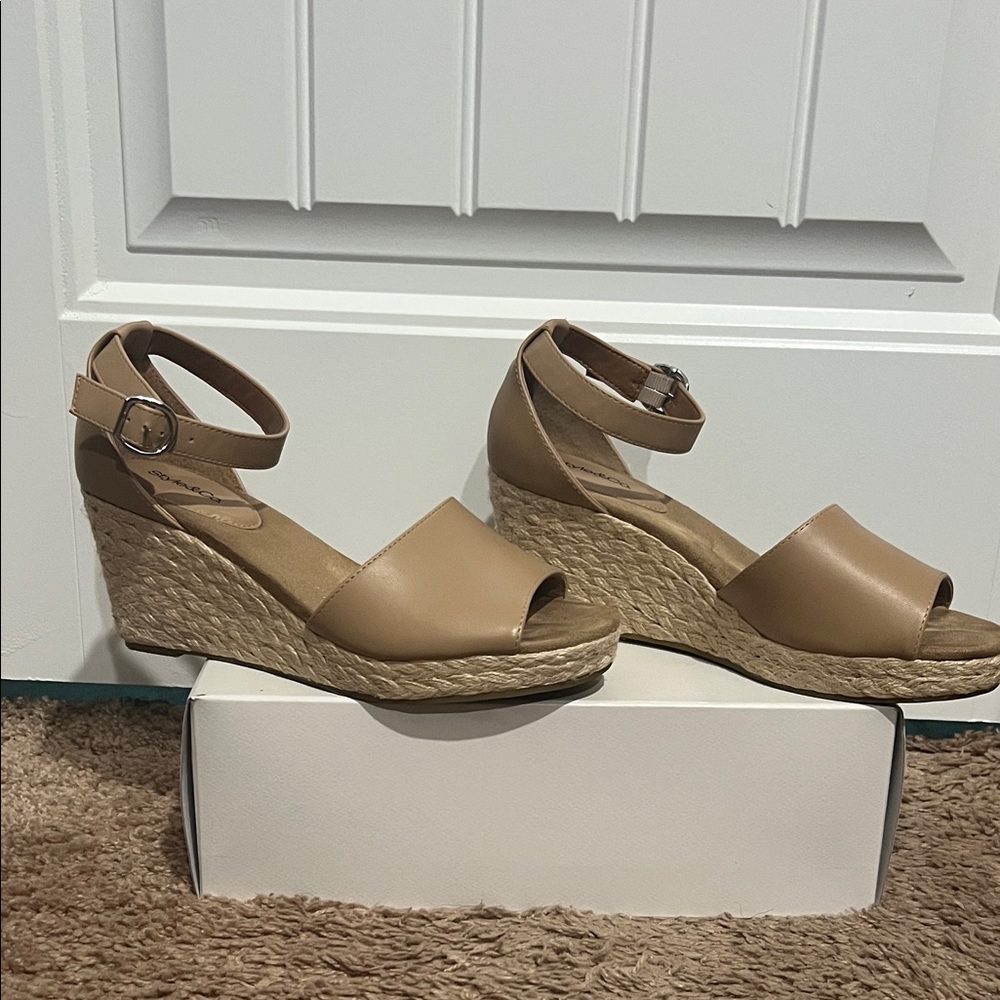 Style & Co. Tan Wedge Sandals
